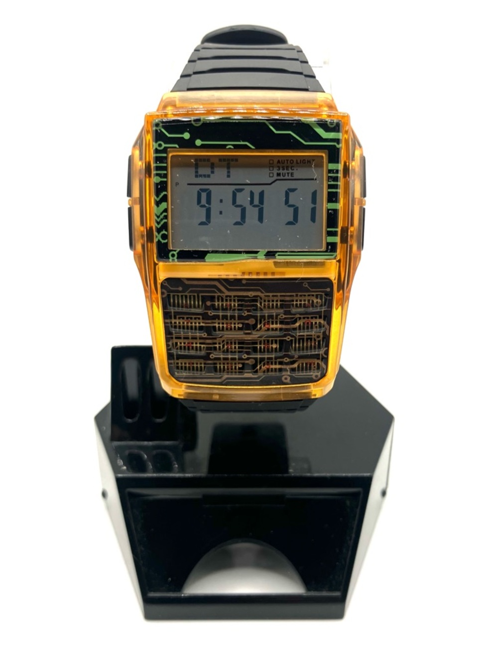 Digital Calculator Watch - Neon Green